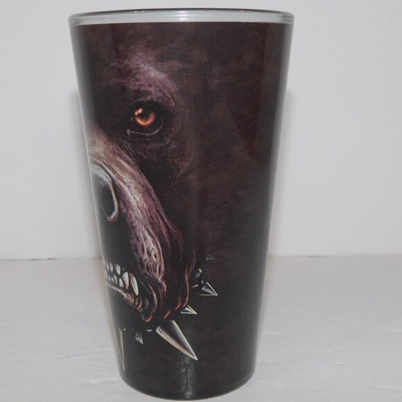 Set 4 Funky Mountain Zombie Angry Pitbull Dog 5.75" Drinking Glasses Tumblers - Picture 5 of 8